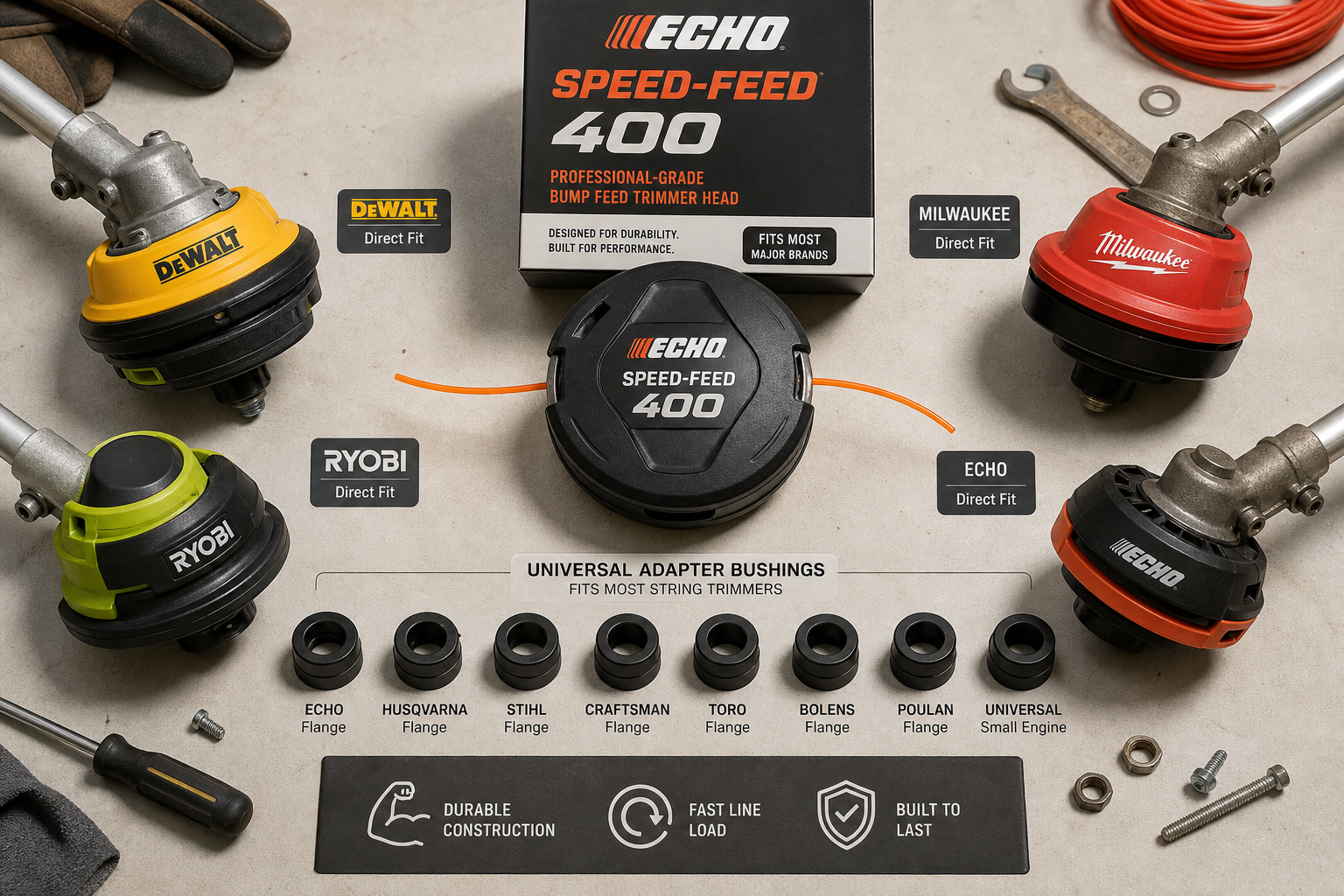 Echo Speed-Feed Universal Trimmer Head — The Upgrade That Fits DeWalt, Milwaukee, Ryobi, and More