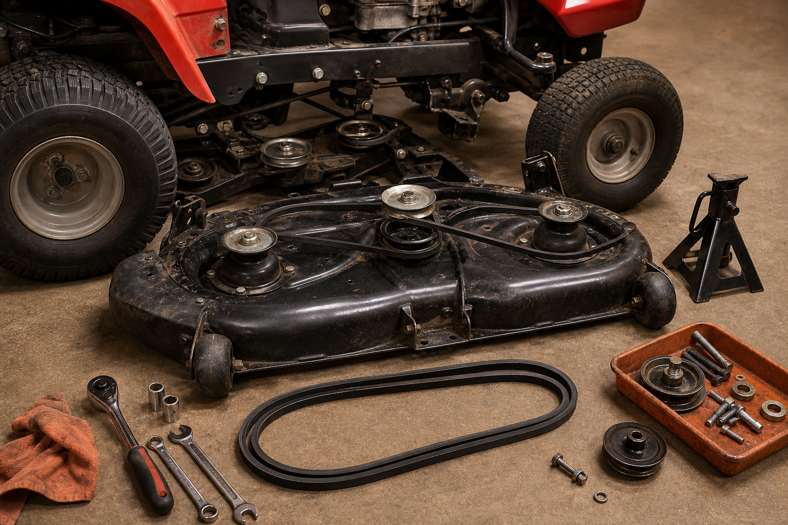 Troy-Bilt: How to Change the Deck Belt on a Troy-Bilt Riding Lawn Mower