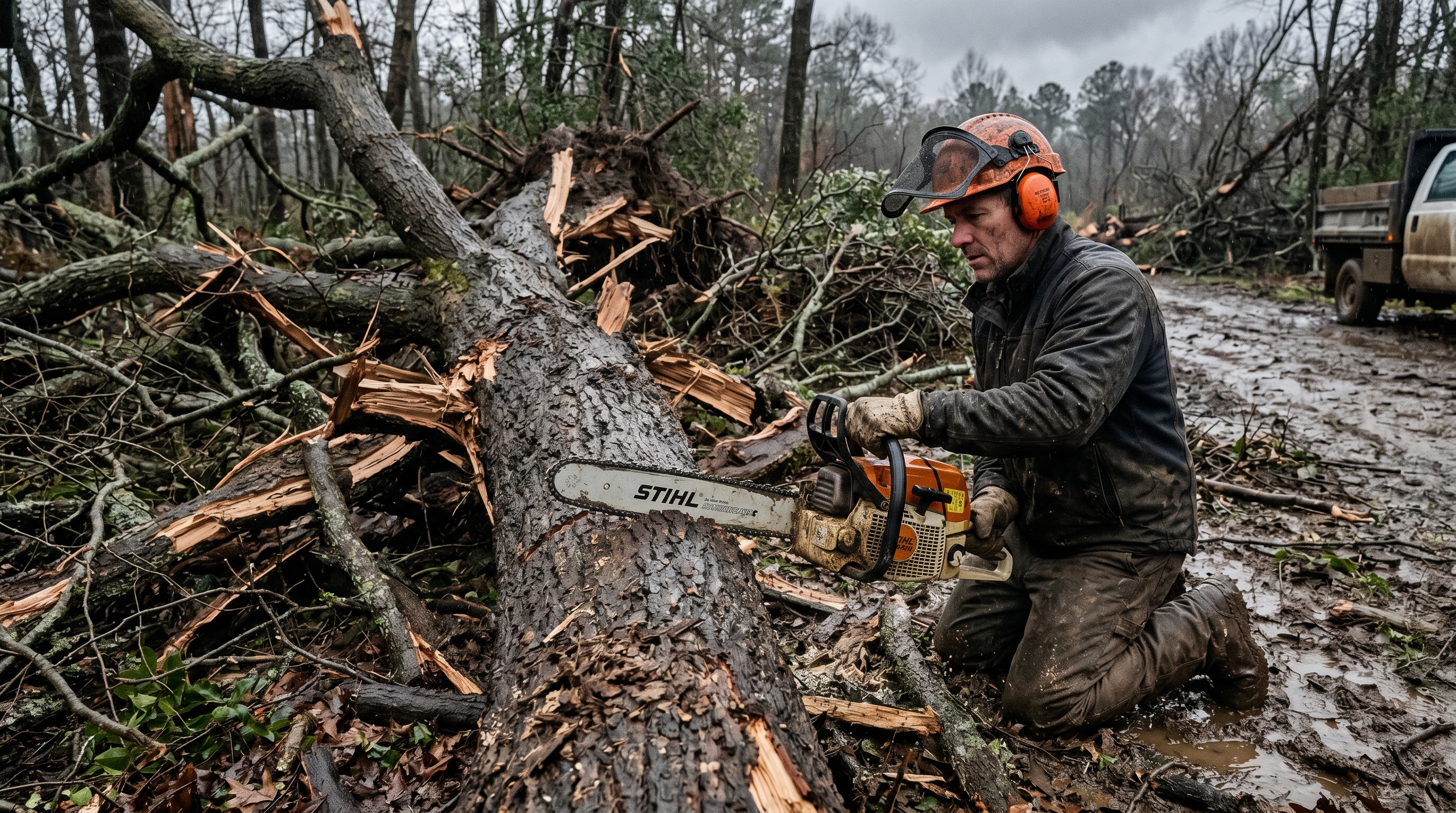 Clearing Storm Damage — Which Chain to Run on Dirty, Unpredictable Wood